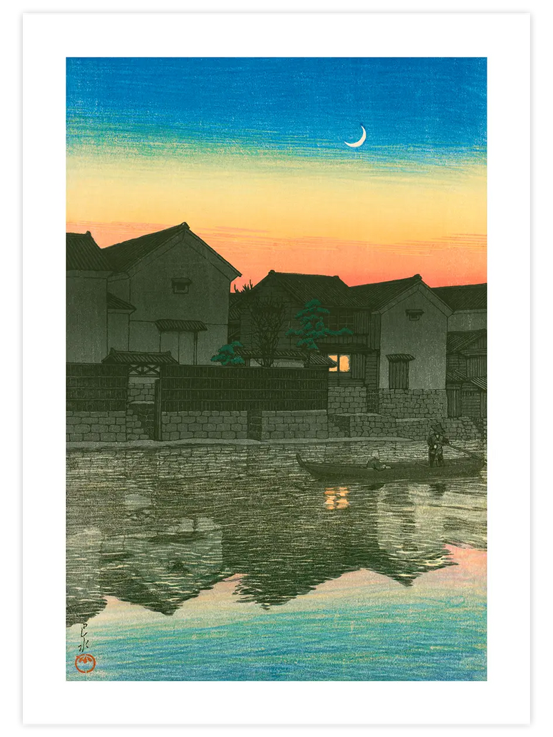 Kawase Crescent Moon at Matsue in Izumo - Art Print Ünlü Ressamlar Poster