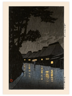 Kawase Rainy Night at Maekawa - Art Print