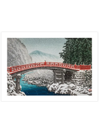 Kawase Snow at the Shinkyo Bridge, Nikko - Art Print