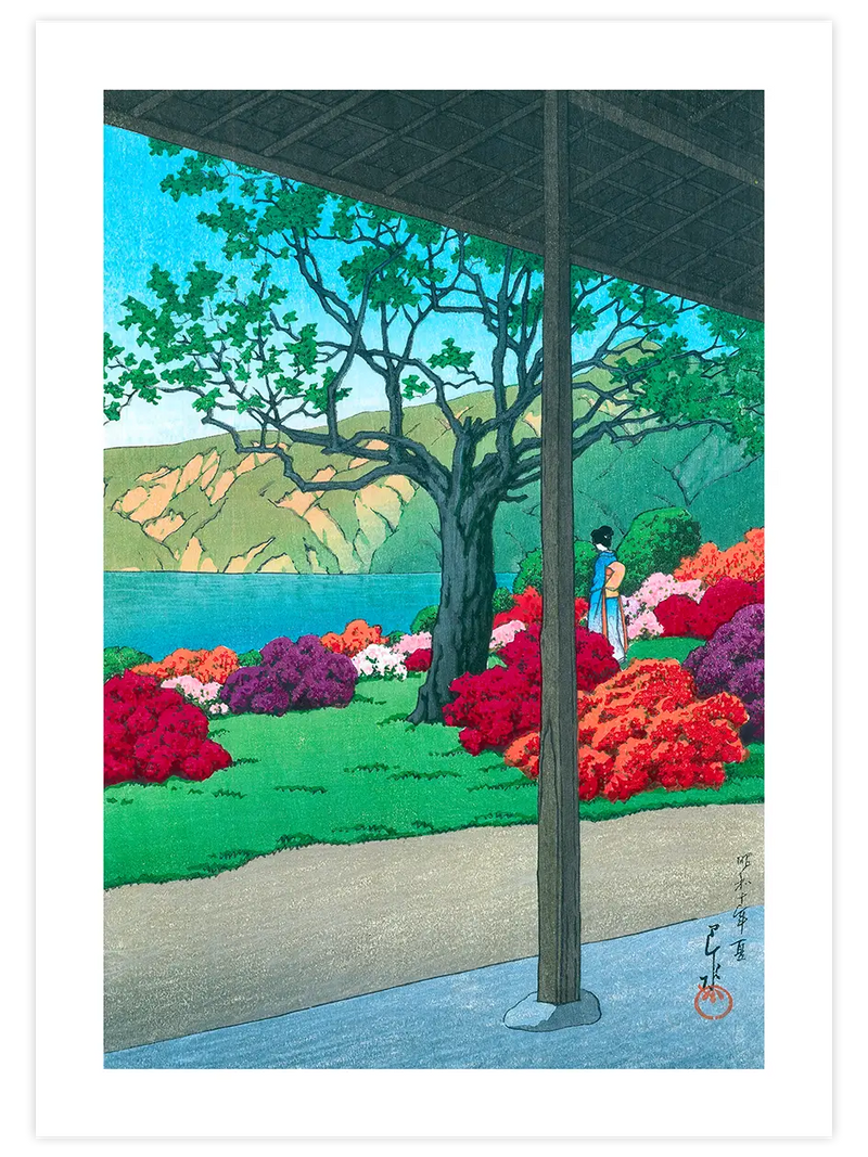 Kawase View of an Azalea Garden - Art Print Ünlü Ressamlar Poster