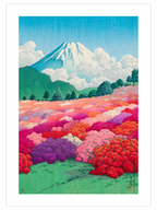 Kawase Mount Fuji from an Azalea Garden - Art Print