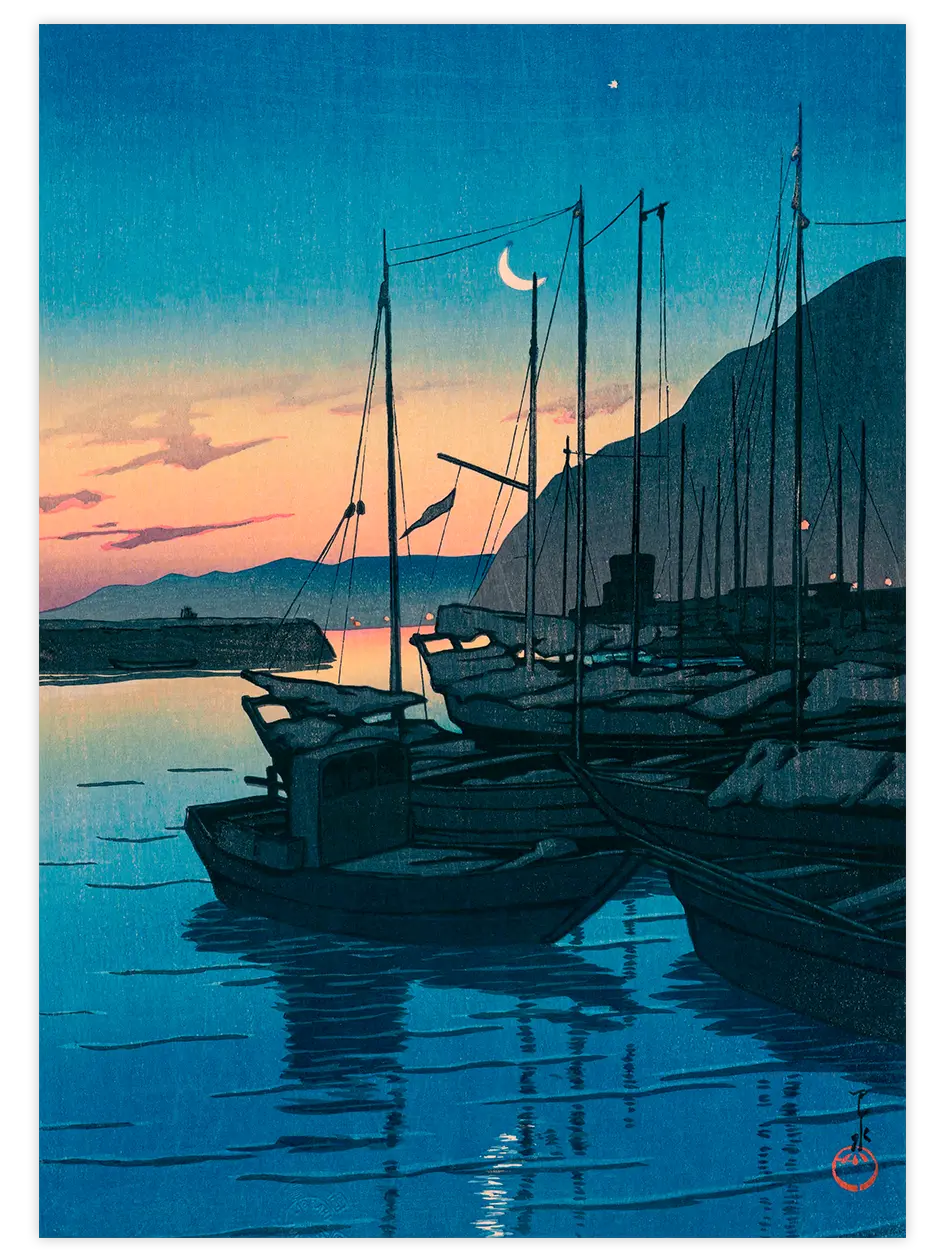 Kawase Morning at Beppu - Art Print Ünlü Ressamlar Poster
