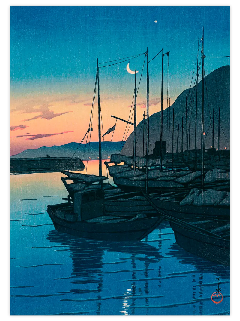 Kawase Morning at Beppu - Art Print Ünlü Ressamlar Poster