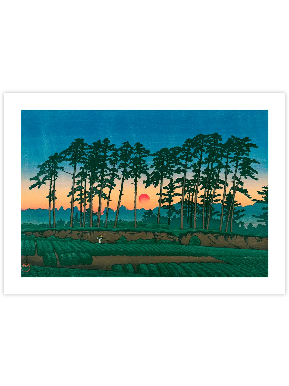 Kawase Sunset at Ichinokura, Ikegami - Art Print Ünlü Ressamlar Poster