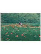 Kawase The Pond at Benten Shrine in Shiba - Art Print