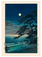 Kawase Spring Moon at Ninomiya Beach - Art Print