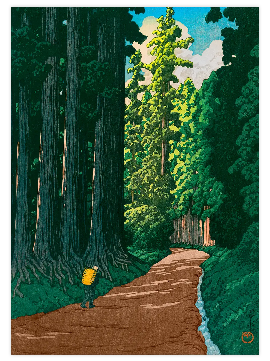Kawase The Road to Nikko - Art Print Ünlü Ressamlar Poster