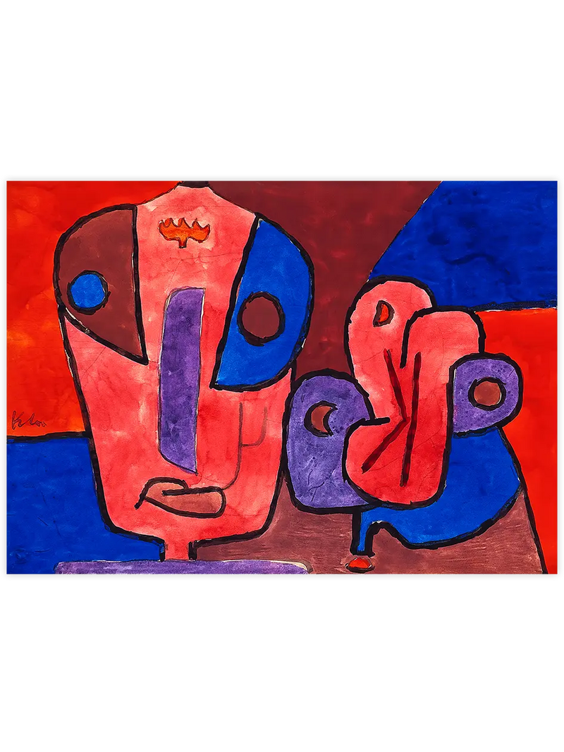 Klee Der Clown und seine Blume - Art Print Ünlü Ressamlar Poster