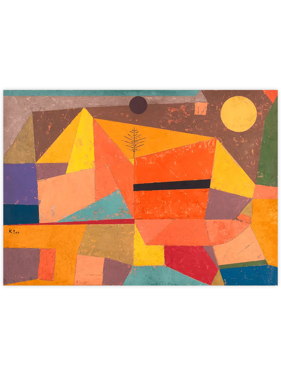 Klee Joyful Mountain Landscape - Art Print Ünlü Ressamlar Poster