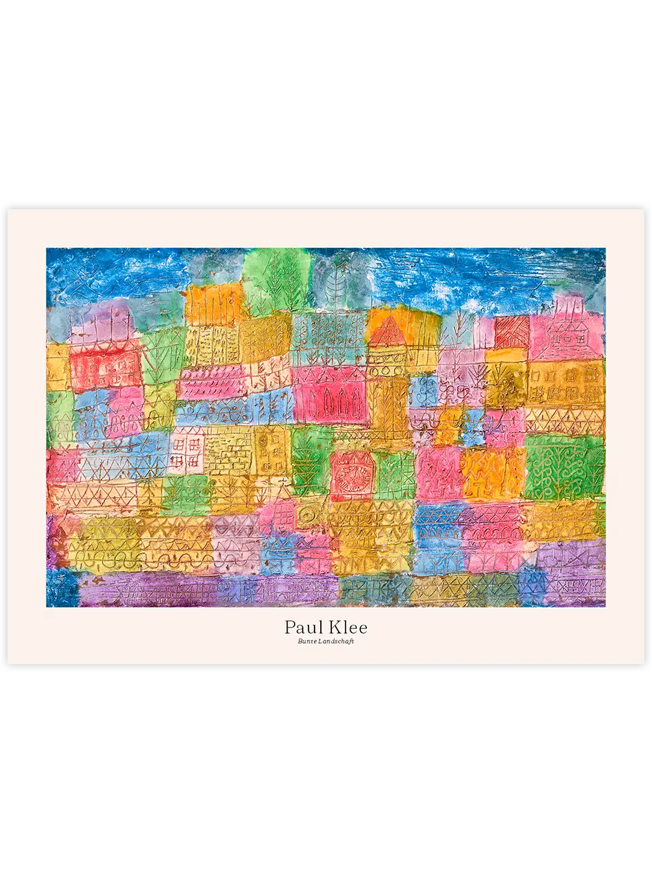 Klee Bunte Landschaft - Art Print Ünlü Ressamlar Poster
