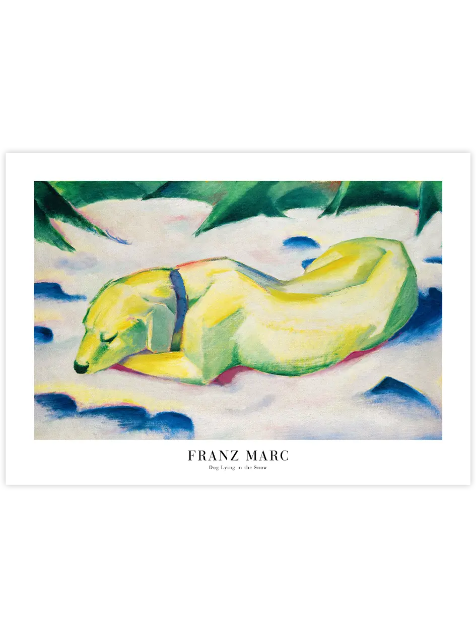 Franz Marc Dog Lying in the Snow - Art Print Ünlü Ressamlar Poster