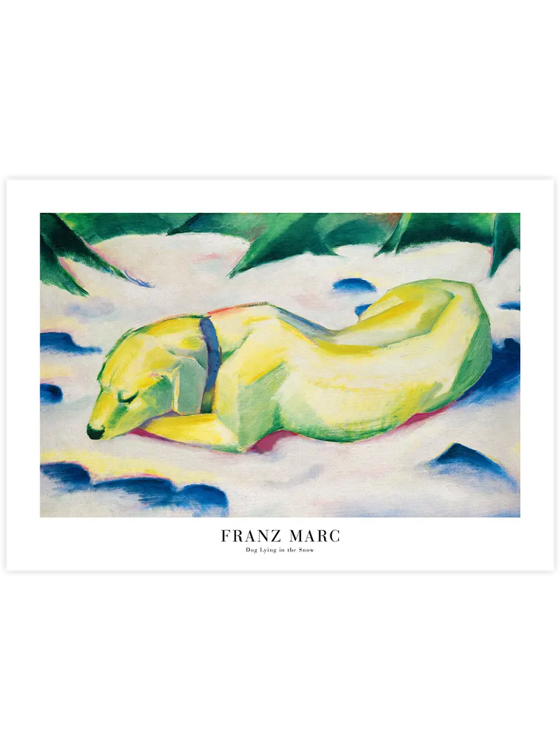 Franz Marc Dog Lying in the Snow - Art Print Ünlü Ressamlar Poster