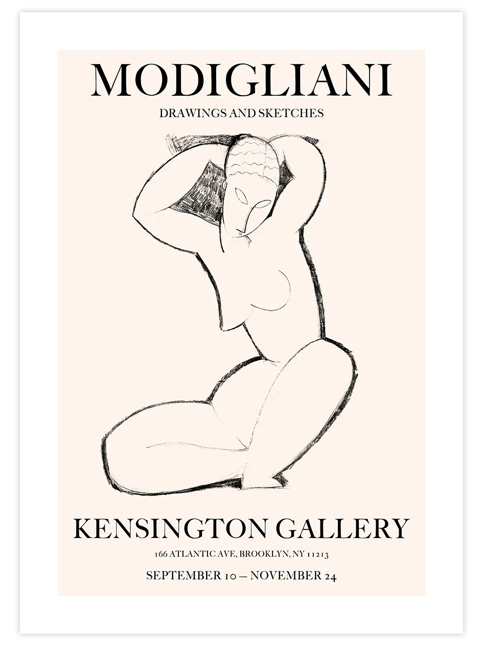 Modigliani Afiş N3 - Art Print Ünlü Ressamlar Poster