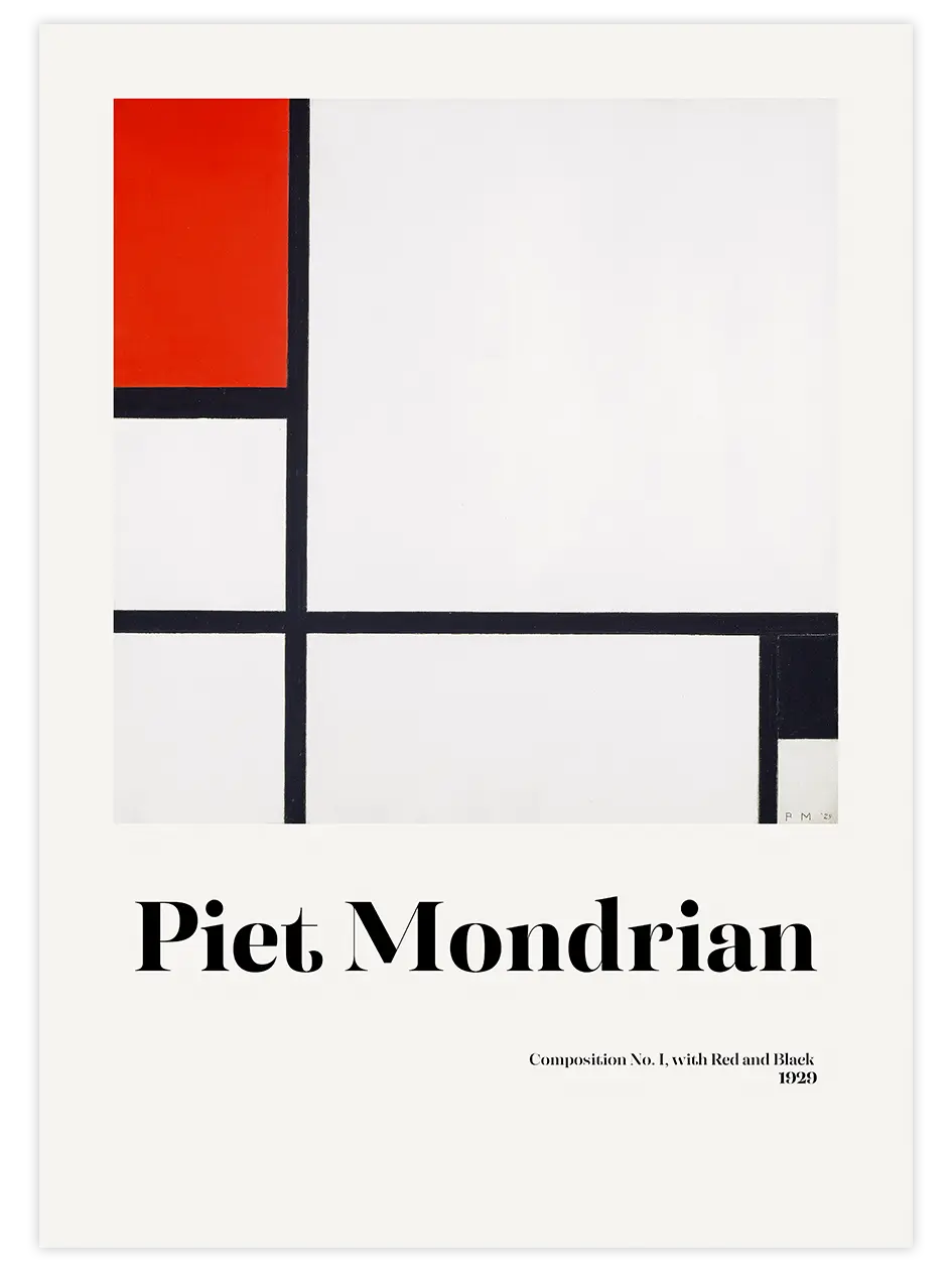 Mondrian Composition No.1 - Art Print Ünlü Ressamlar Poster