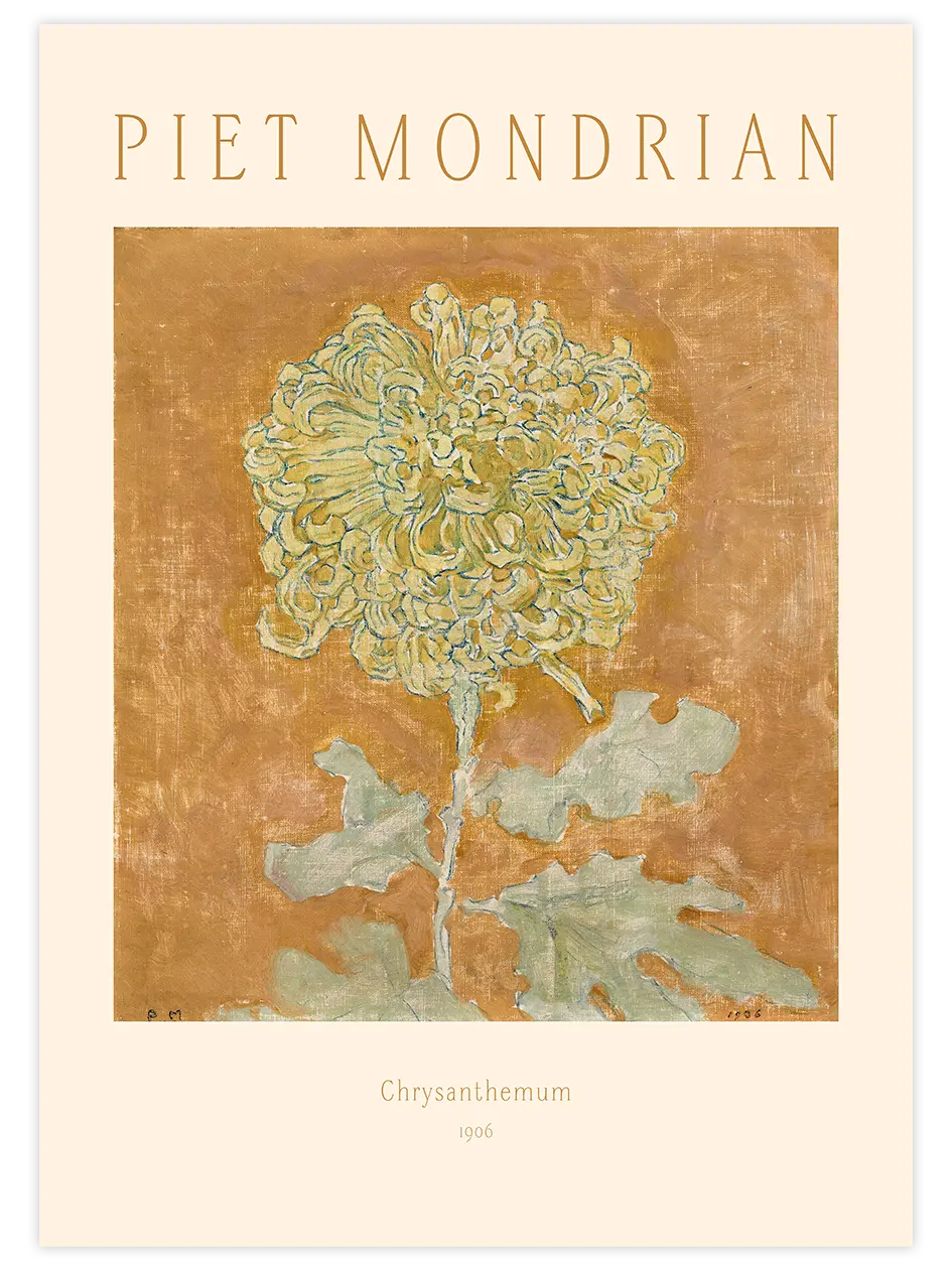 Piet Mondrian Chrysanthemum N2 - Art Print Ünlü Ressamlar Poster