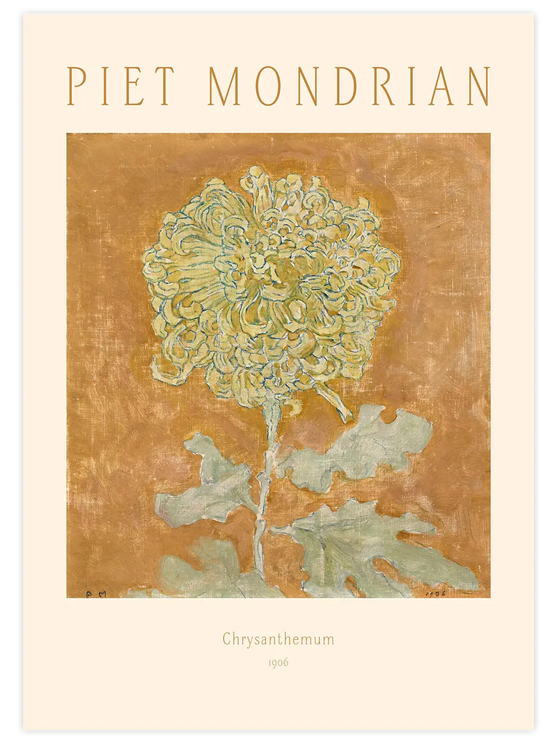 Piet Mondrian Chrysanthemum N2 - Art Print Ünlü Ressamlar Poster