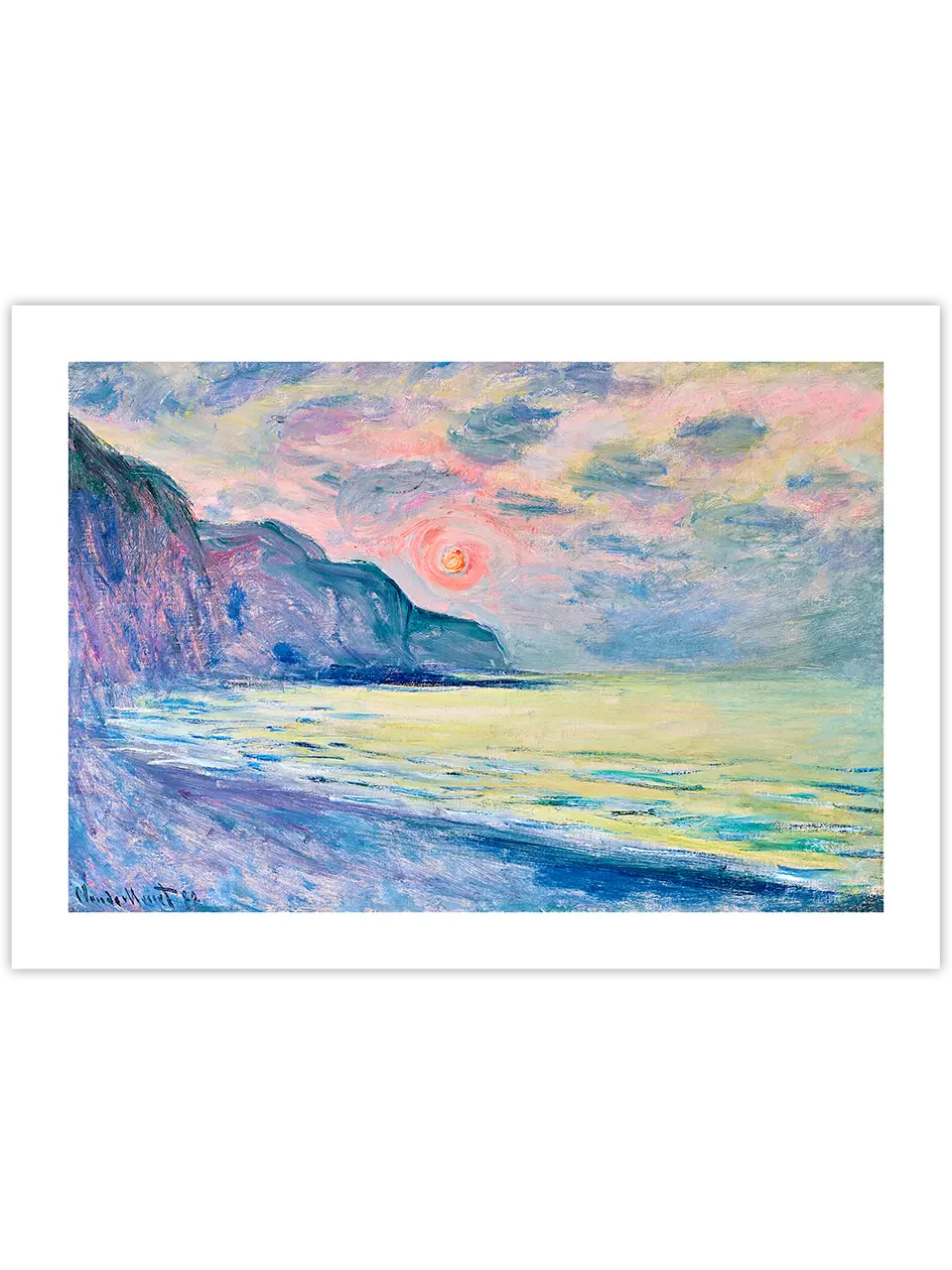 Monet Sunset, Foggy Weather, Pourville - Art Print Ünlü Ressamlar Poster