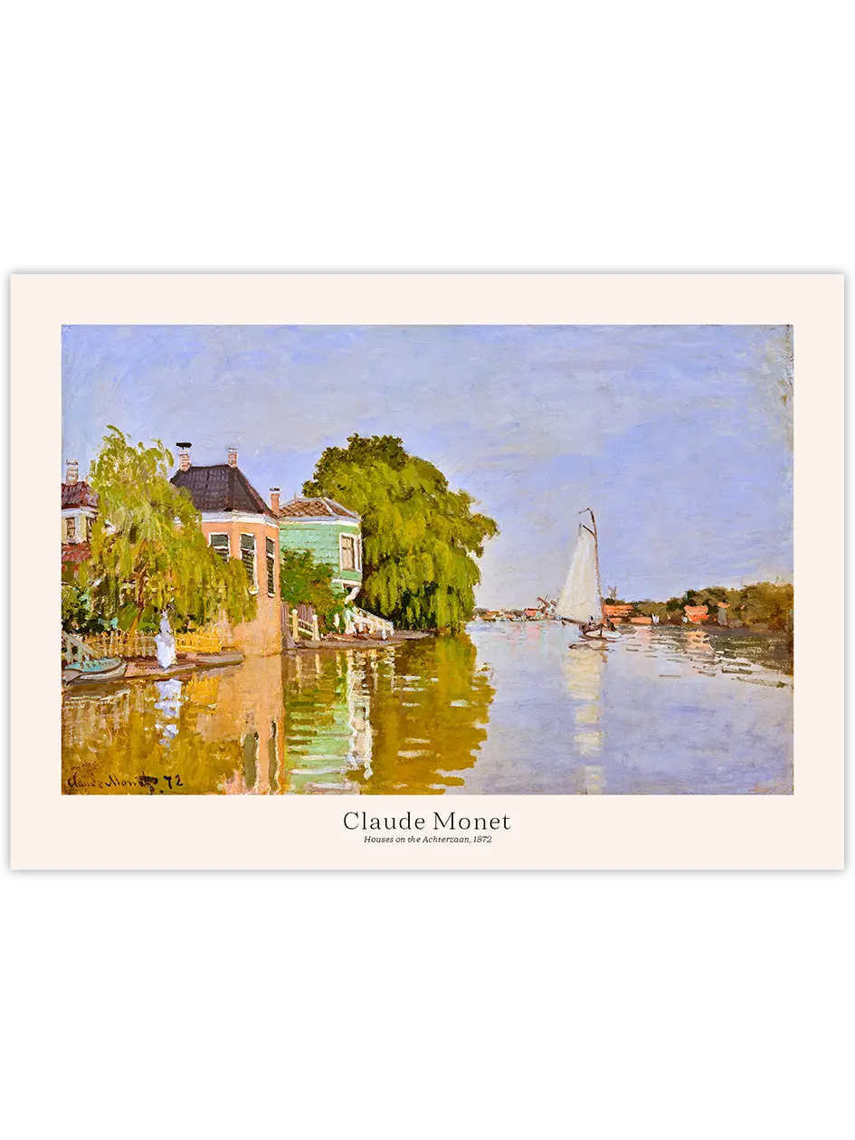 Monet Houses on the Achterzaan- Art Print Ünlü Ressamlar Poster