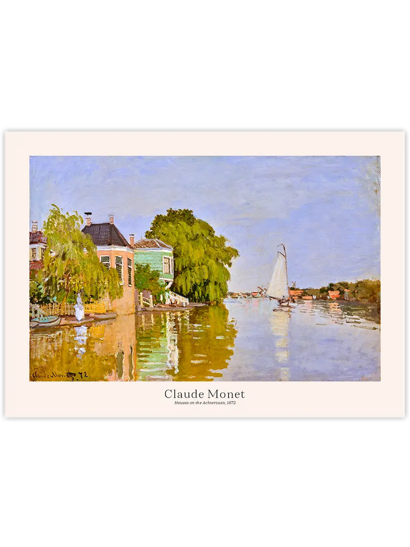 Monet Houses on the Achterzaan- Art Print Ünlü Ressamlar Poster