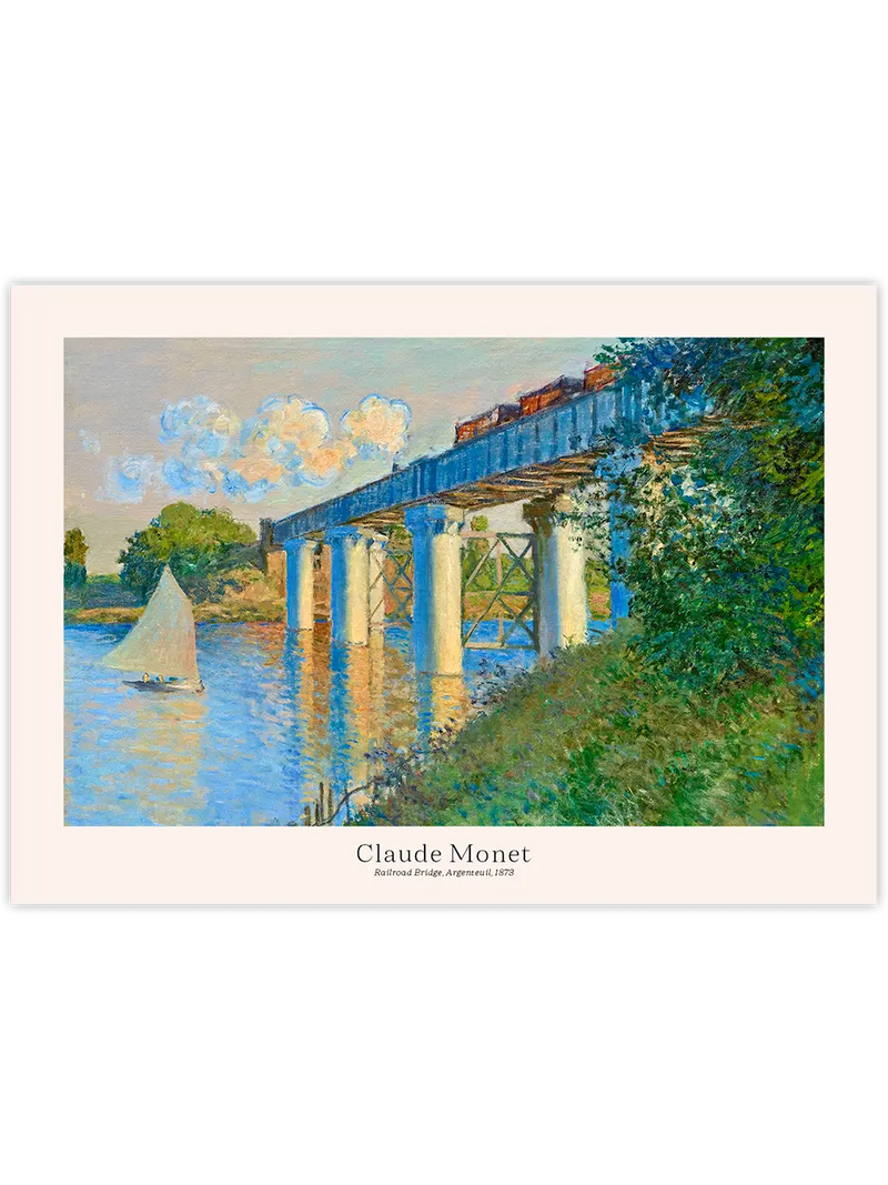 Monet Railroad Bridge, Argenteuil - Art Print Ünlü Ressamlar Poster
