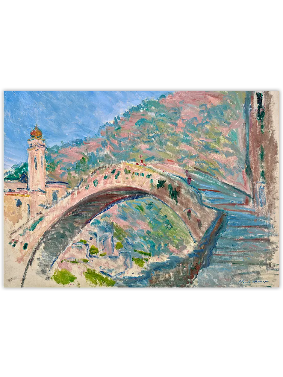 Monet Bridge at Dolceacqua - Art Print Ünlü Ressamlar Poster