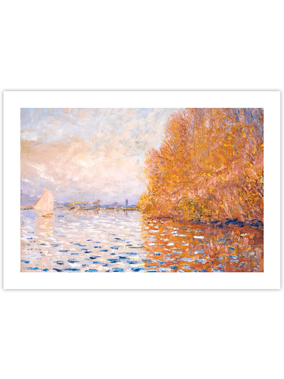 Monet Argenteuil Basin with a Single Sailboat - Art Print