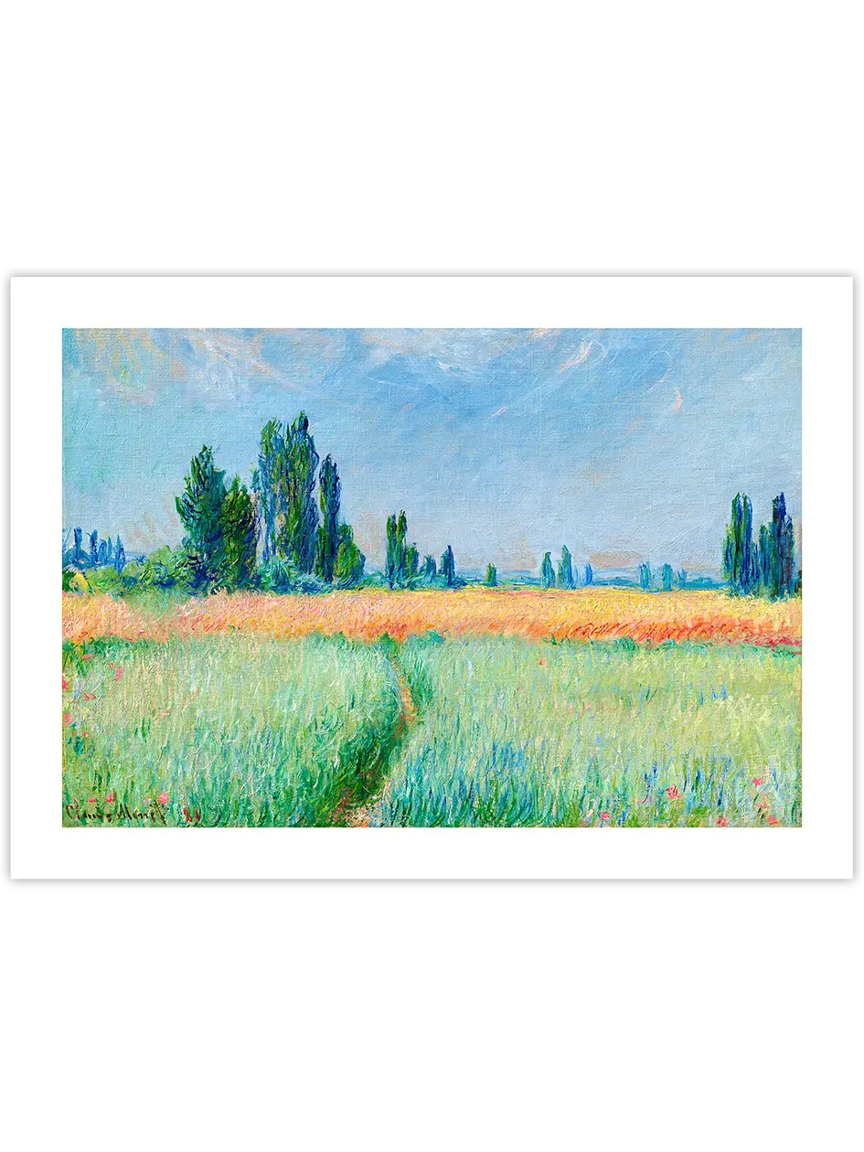 Monet Wheatfield - Art Print Ünlü Ressamlar Poster