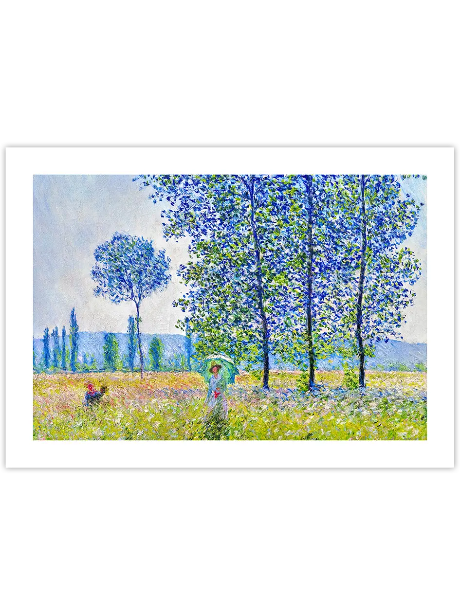 Monet Sunlight Effect Under The Poplars - Art Print