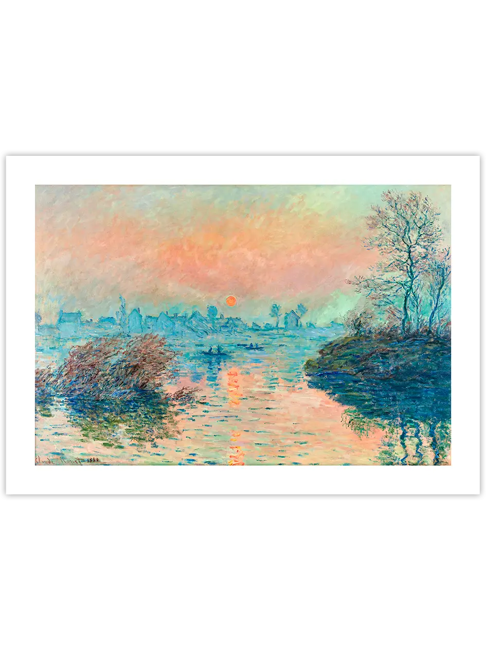 Monet Sunset on the Seine at Lavacourt, Winter Effect - Art Print