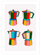 Renkli Moka Potları - Art Print