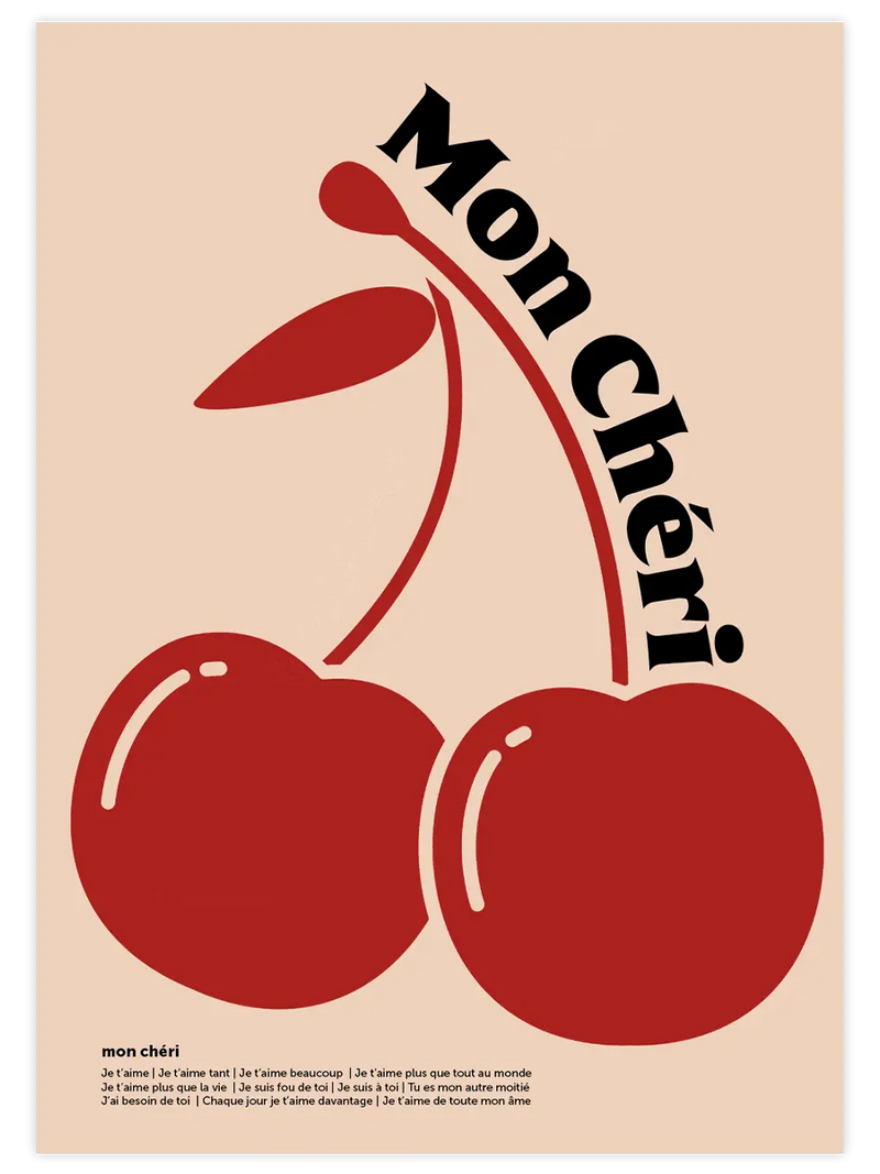 Mon Chéri N1 - Art Print Mutfak Poster