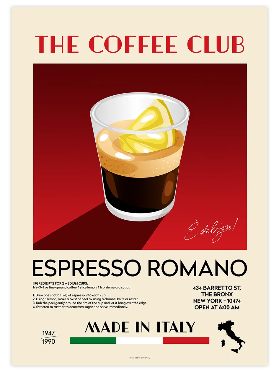 The Coffee Club Espresso - Art Print Mutfak Poster