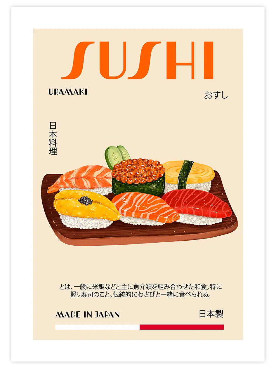 Sushi - Art Print Mutfak Poster