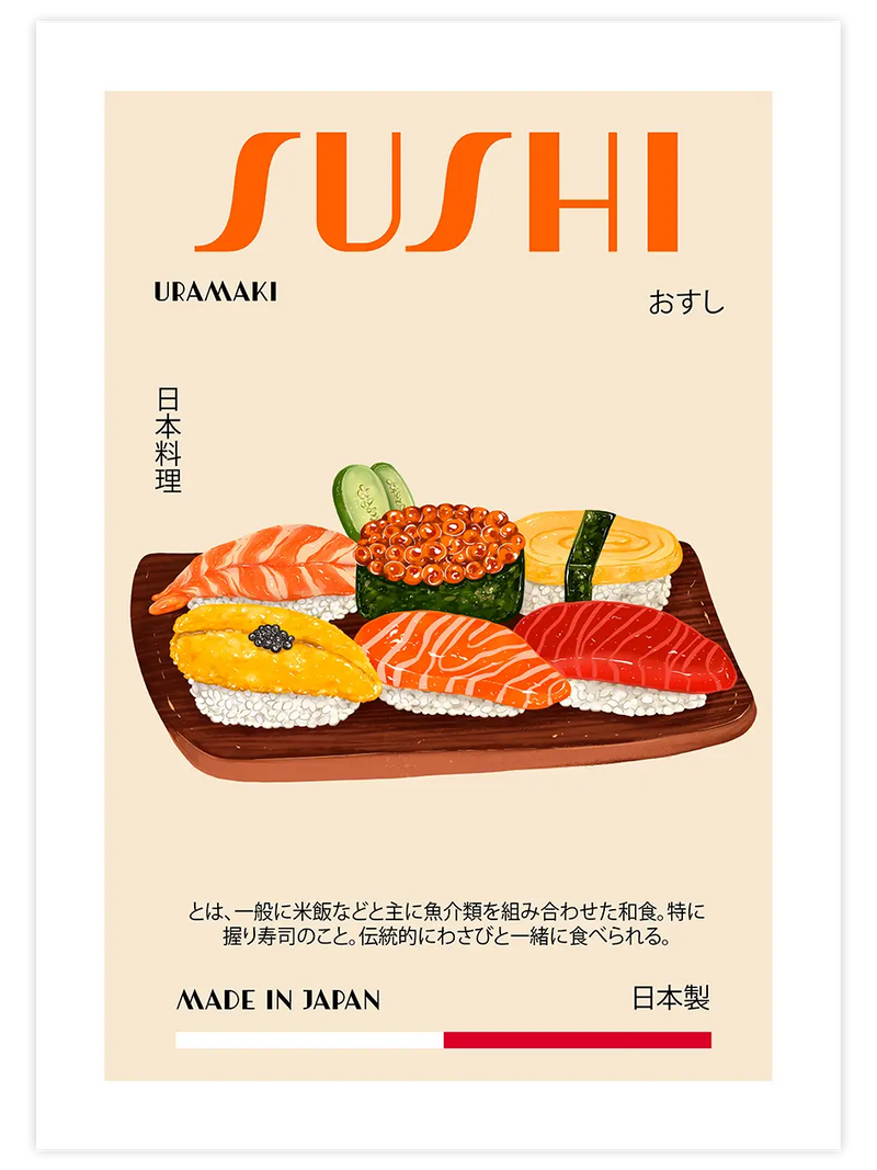 Sushi - Art Print Mutfak Poster