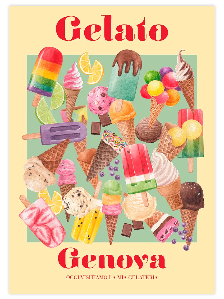Gelato - Art Print Mutfak Poster
