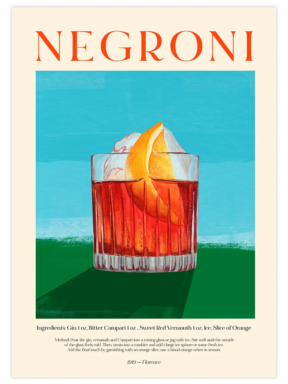 Negroni - Art Print Mutfak Poster