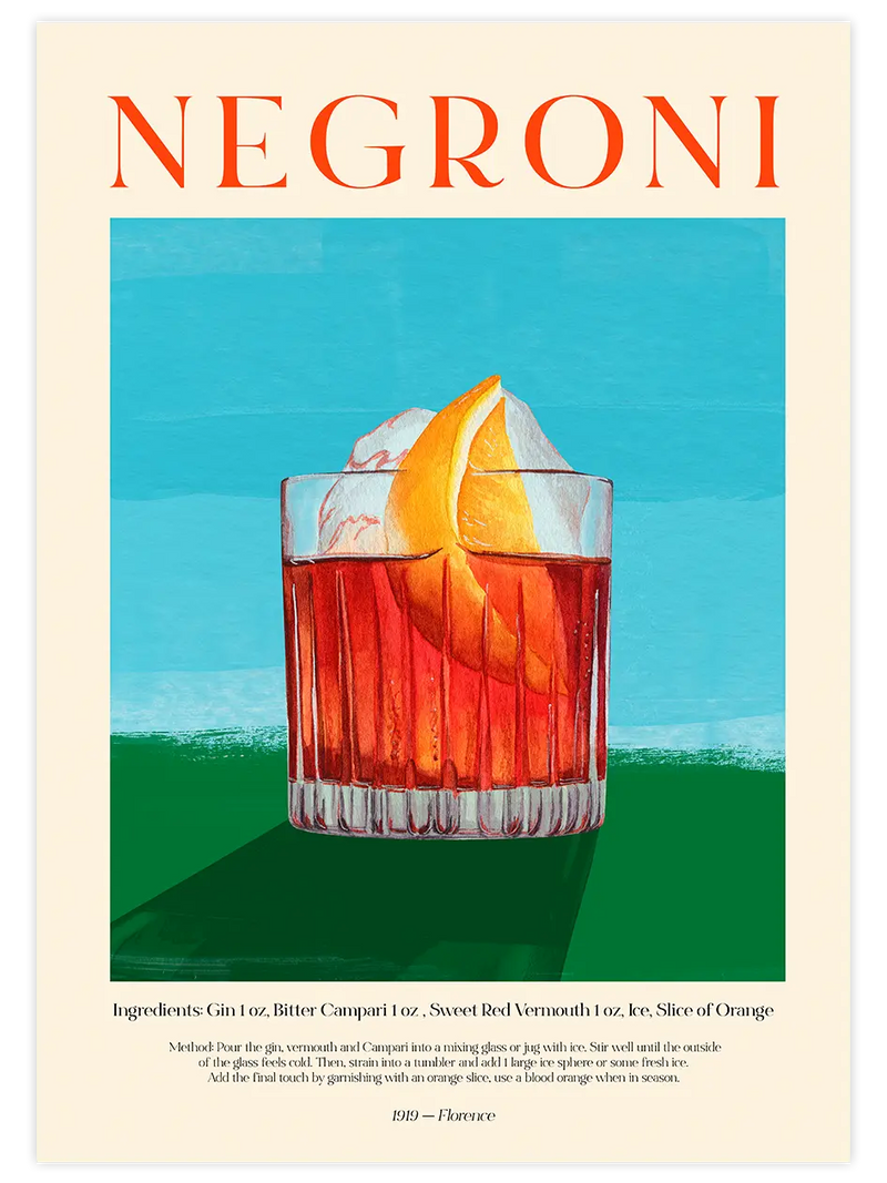 Negroni - Art Print Mutfak Poster