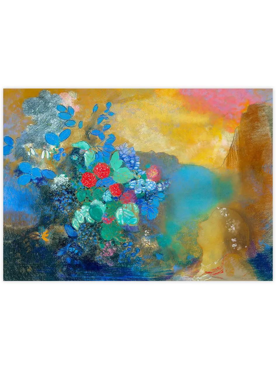 Odilon Redon Ophelia among the Flowers - Art Print Ünlü Ressamlar Poster