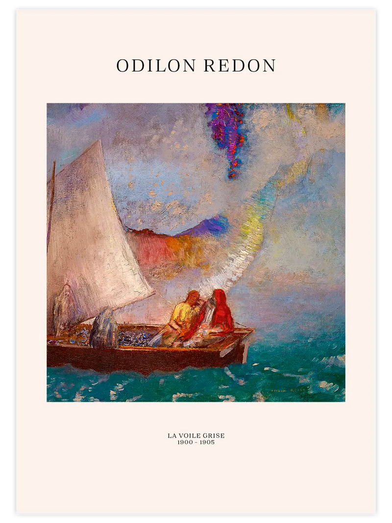 Odilon Redon La Voile Grise - Art Print Ünlü Ressamlar Poster