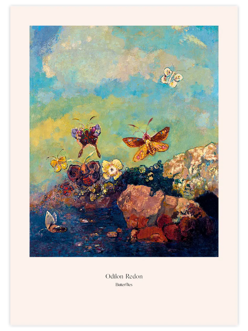 Odilon Redon Butterflies - Art Print Ünlü Ressamlar Poster
