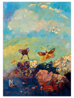 Odilon Redon Kelebekler - Art Print