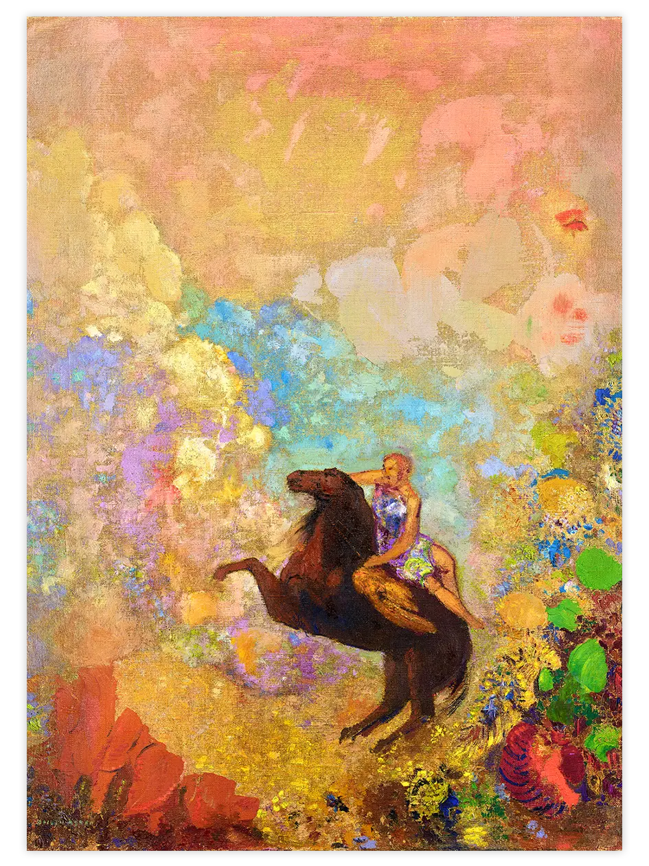 Odilon Redon Muse of Pegasus - Art Print Ünlü Ressamlar Poster