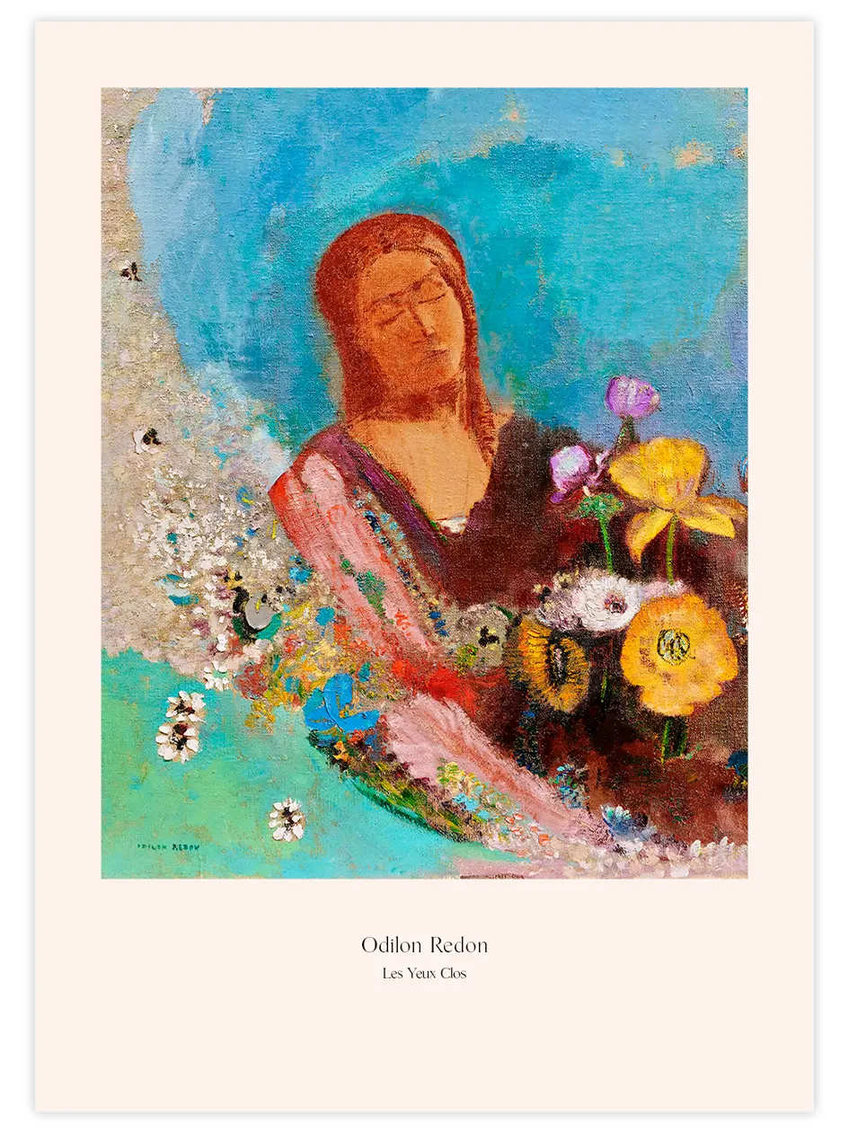 Odilon Redon Les Yeux Clos - Art Print Ünlü Ressamlar Poster