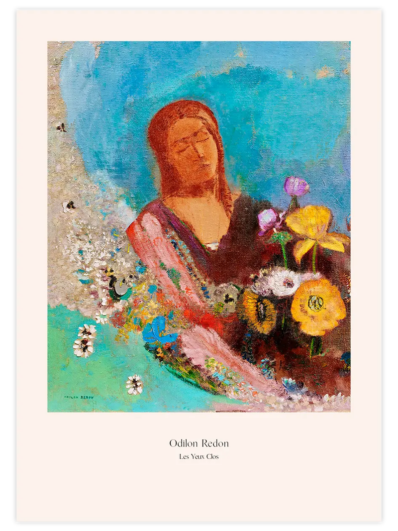 Odilon Redon Les Yeux Clos - Art Print Ünlü Ressamlar Poster