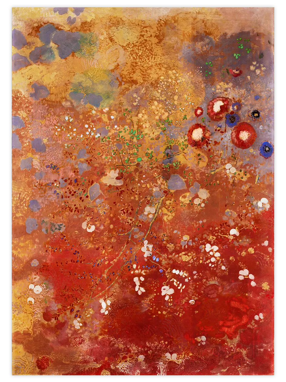Odilon Redon Red Panel - Art Print Ünlü Ressamlar Poster
