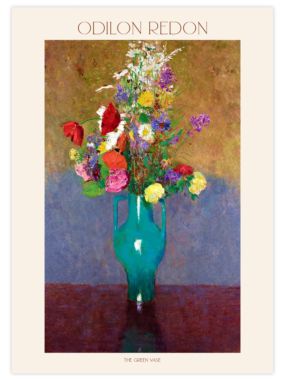 Odilon Redon The Green Vase - Art Print Ünlü Ressamlar Poster