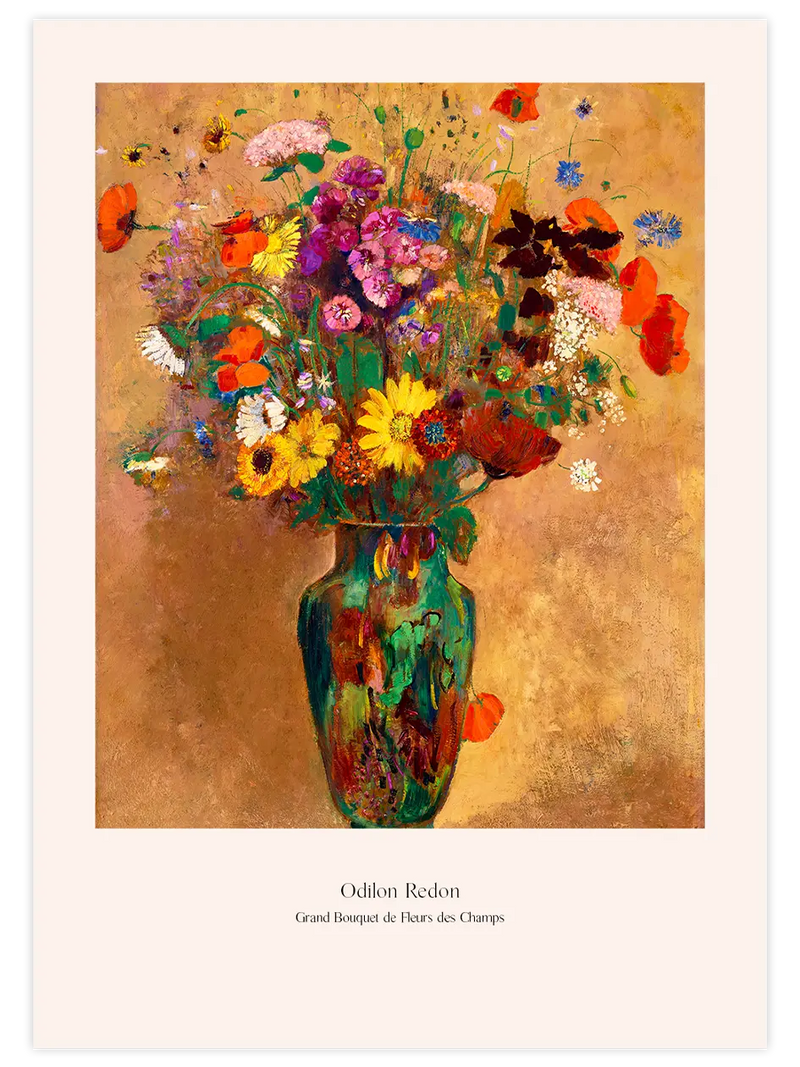 Odilon Redon Grand Bouquet de Fleurs des Champs - Art Print Ünlü Ressamlar Poster