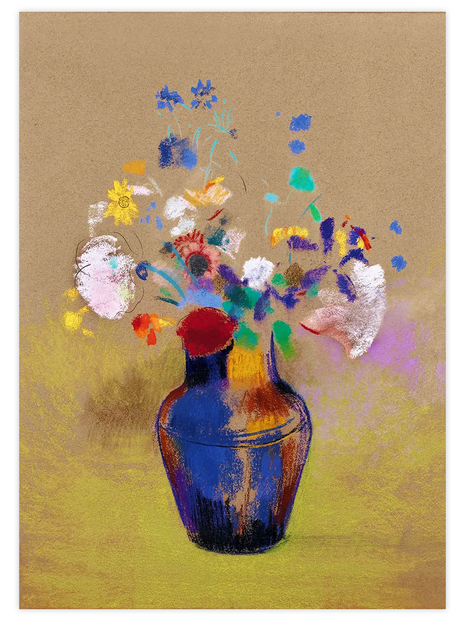 Odilon Redon Çiçek Vazosu - Art Print Ünlü Ressamlar Poster