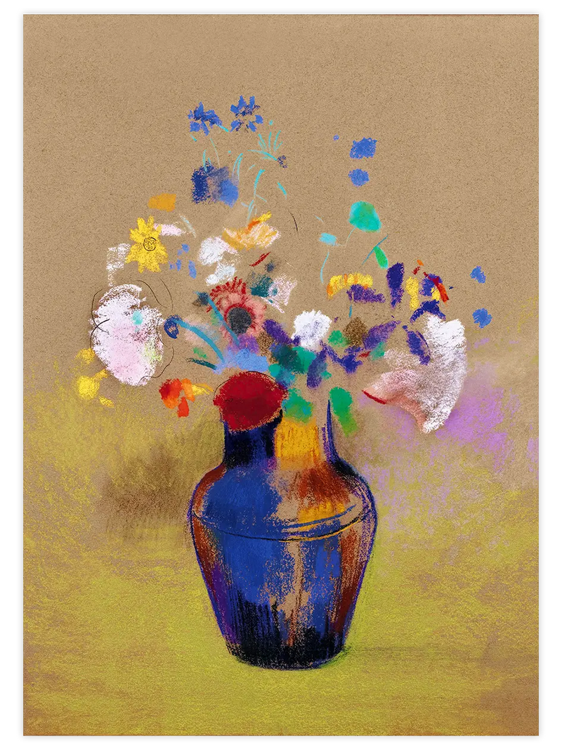 Odilon Redon Çiçek Vazosu - Art Print Ünlü Ressamlar Poster