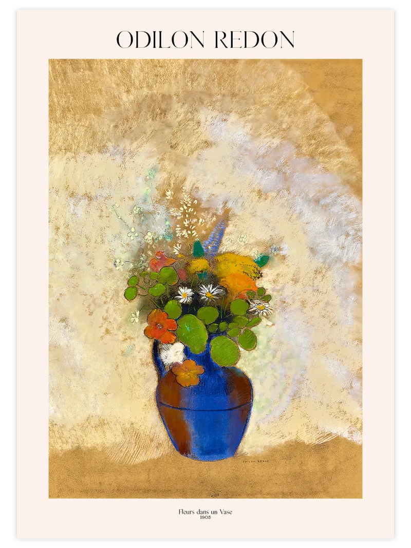 Odilon Redon Fleurs dans un Vase - Art Print Ünlü Ressamlar Poster